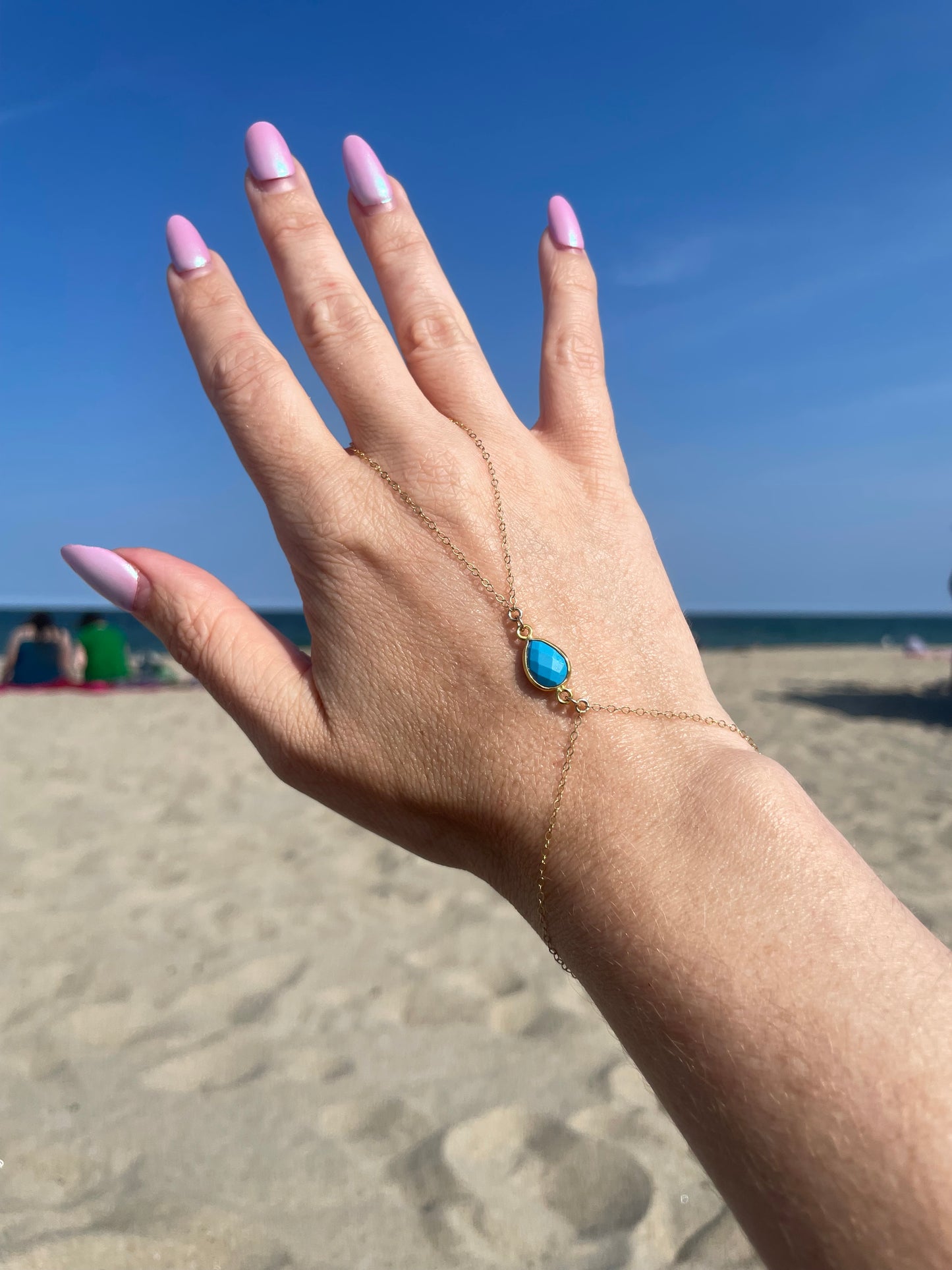 Turquoise Gold Hand Chain