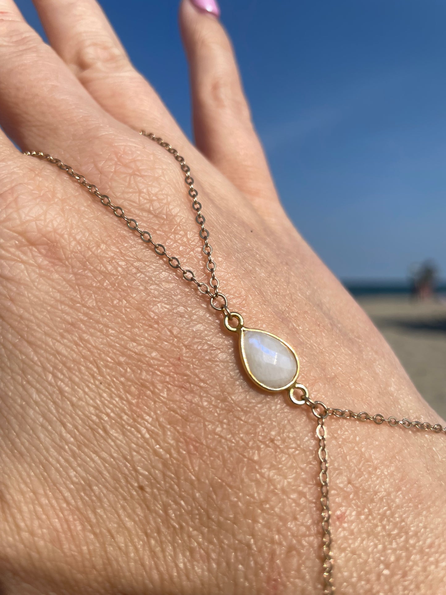 Moonstone Gold Hand Chain