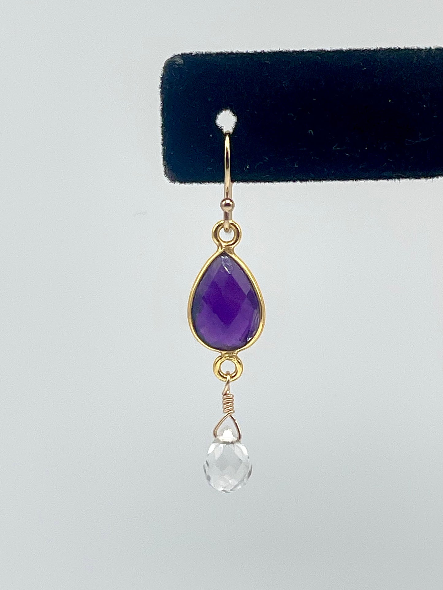 Amethyst Gold Teardrop Earrings