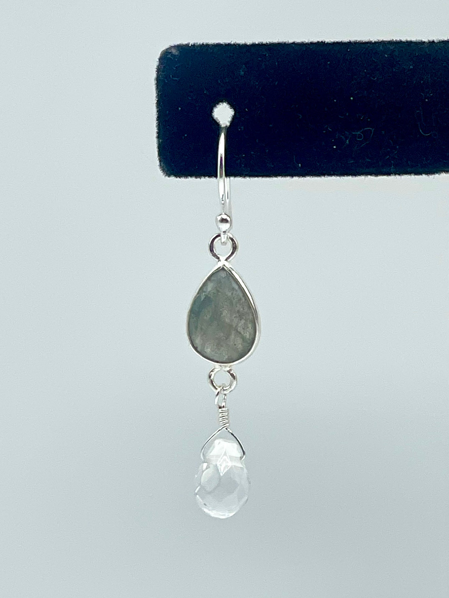 Labradorite Silver Teardrop Earrings