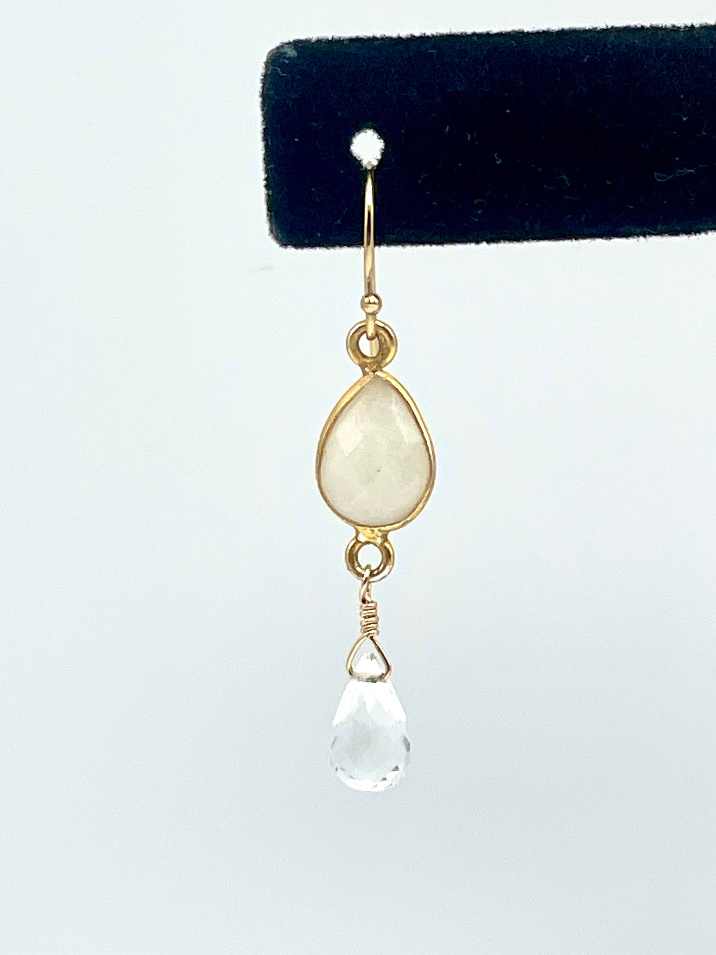 Moonstone Gold Teardrop Earrings