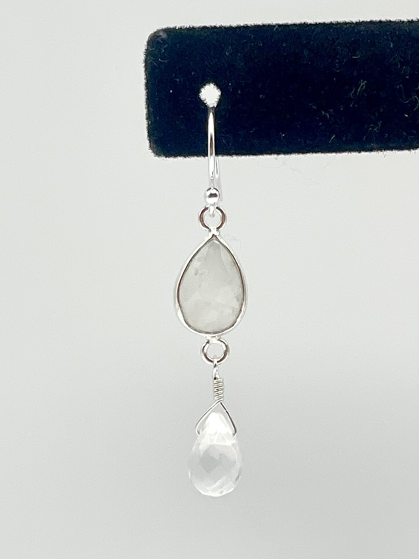 Moonstone Silver Teardrop Earrings