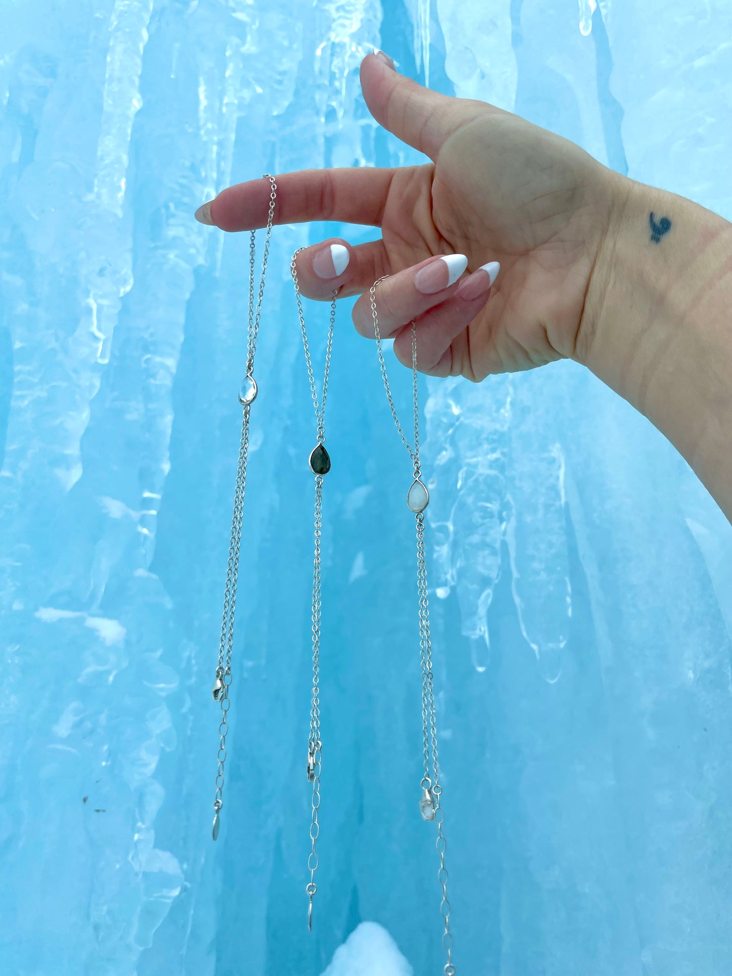 Labradorite Silver Hand Chain