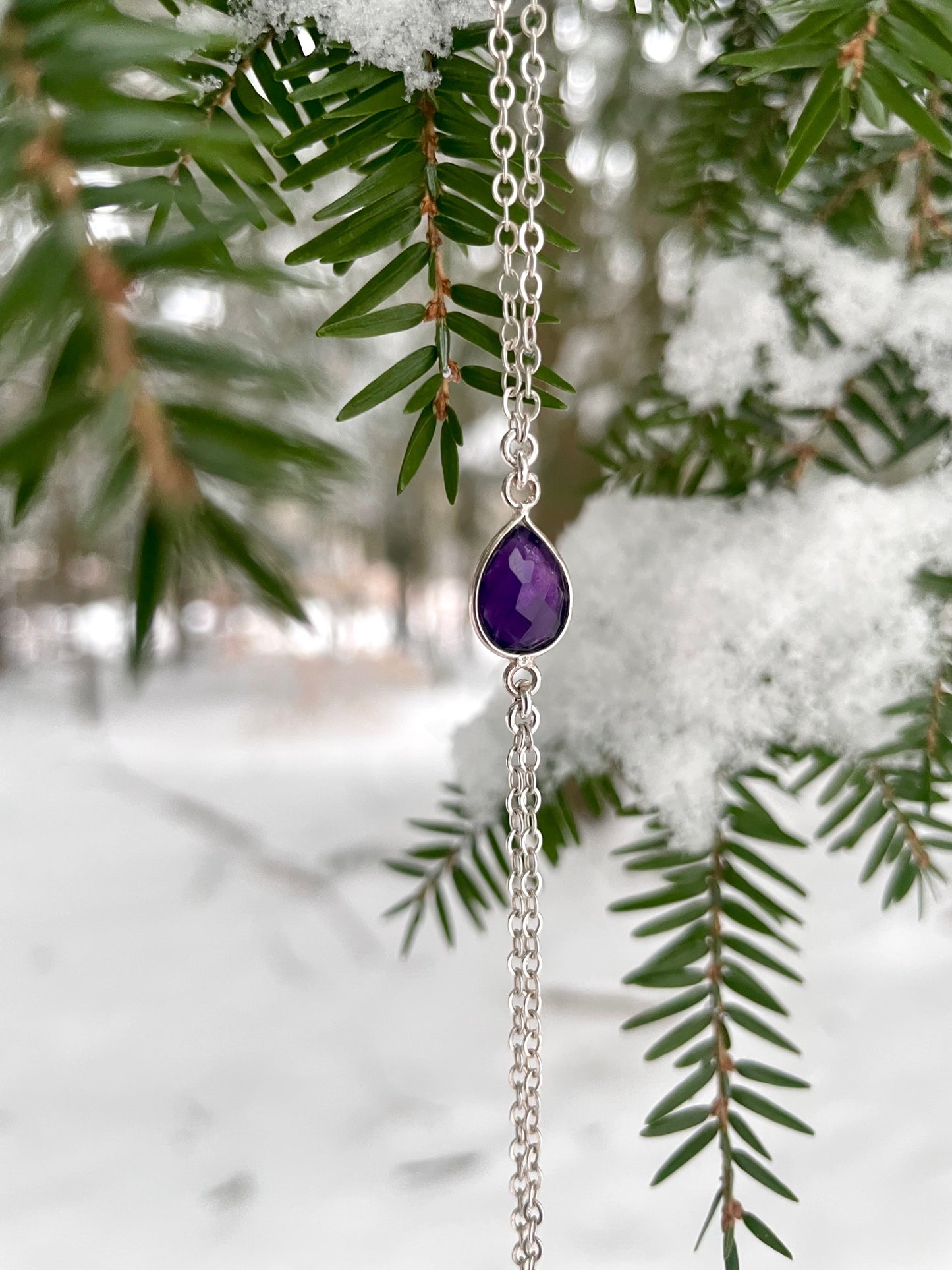 Amethyst Silver Hand Chain