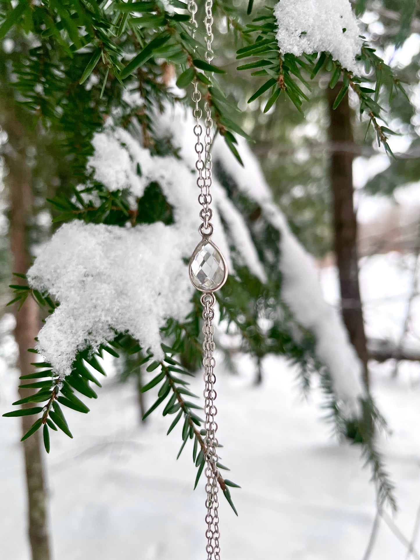 Crystal Quartz Silver Hand Chain