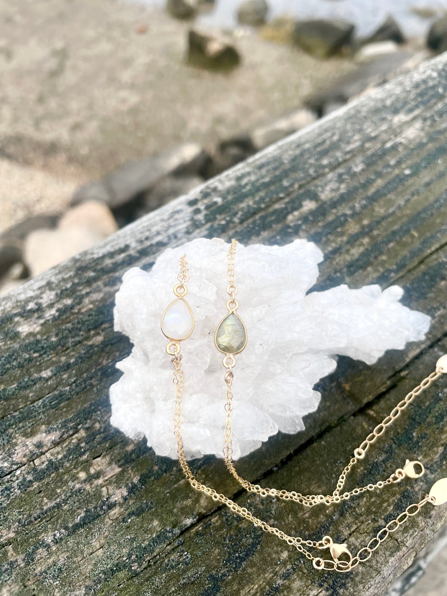 Labradorite Gold Hand Chain